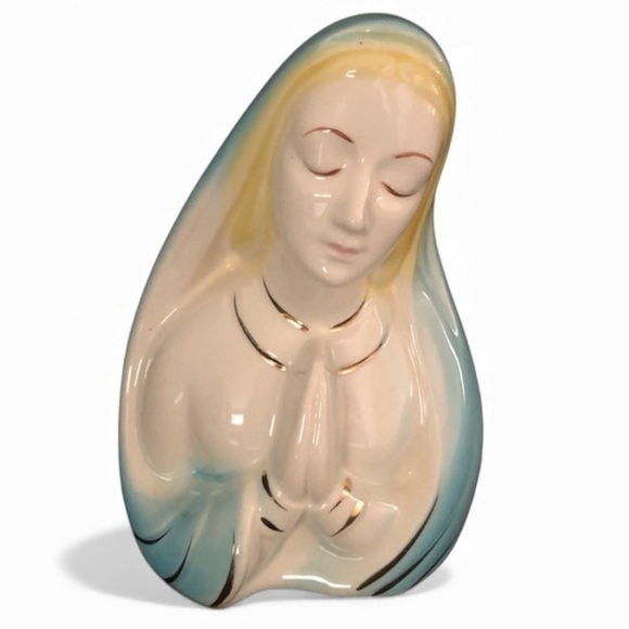 Vintage Virgin Mary Madonna Praying Porcelain Planter - Picture 1 of 11